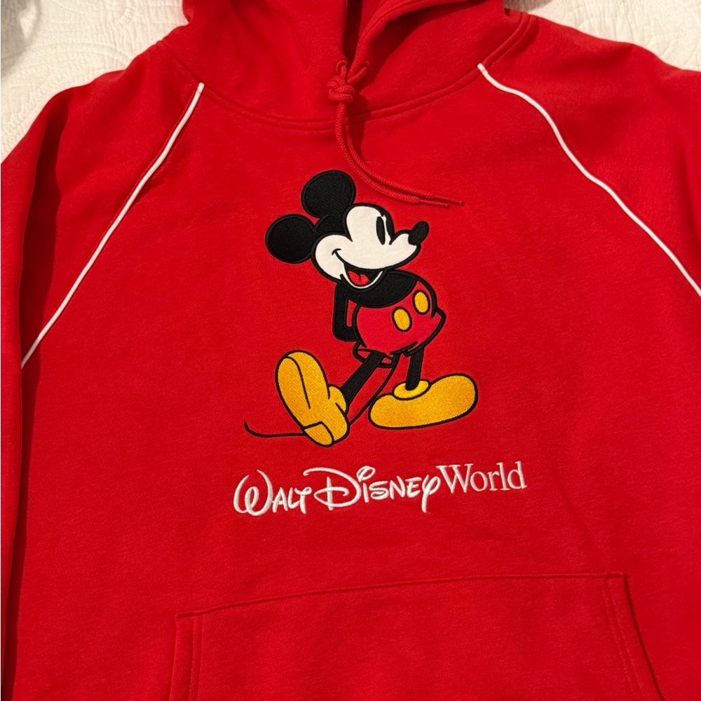 Disney Red Hoodie with Classic Mickey Mouse Design